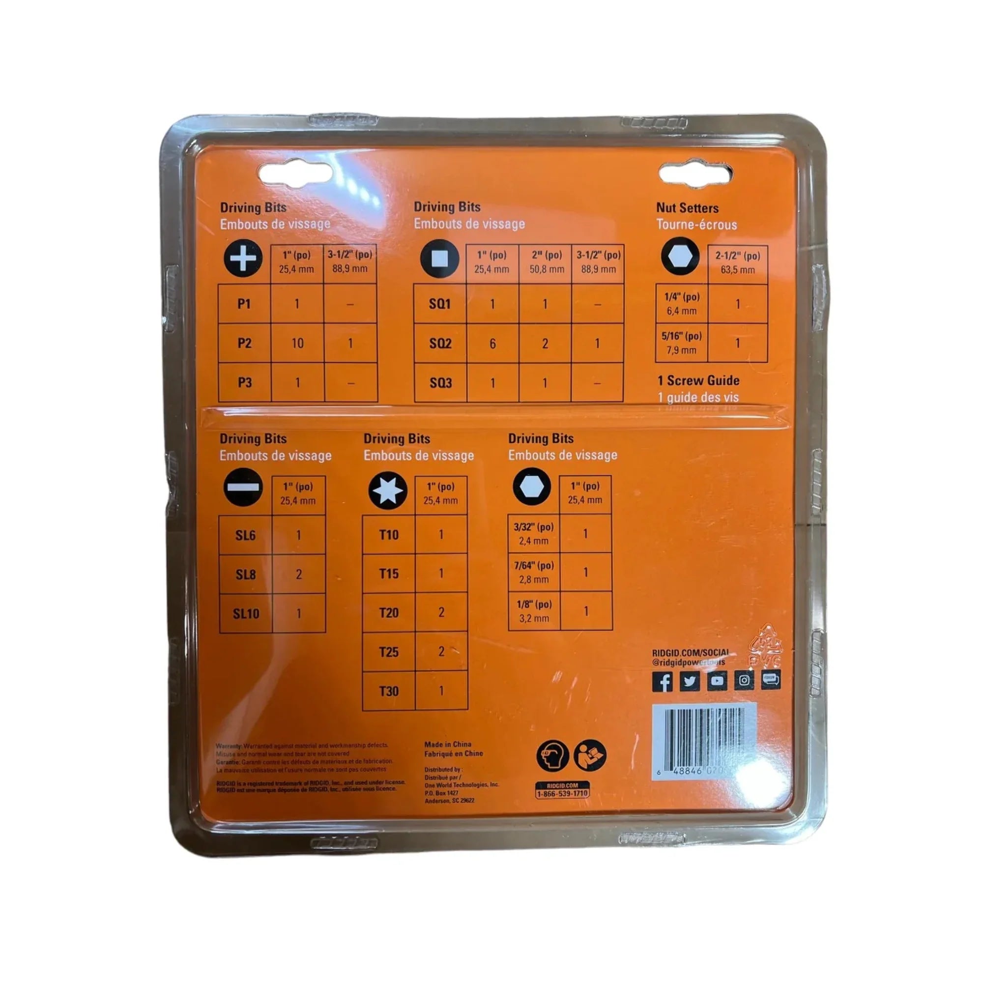 RIDGID 43-Piece Driving Bit Set with Hard Case (AC10D43) – Pro-Grade Bits for All Your Fastening Needs