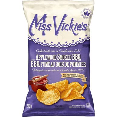 Miss Vickie's Applewood Smoked BBQ Kettle Cooked Chips (Large 200g / ~7 oz Bag)