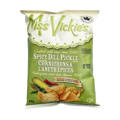 Miss Vickie's Spicy Dill Pickle Kettle Cooked Chips - 4 Snack Pack (40g)