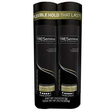 TRESemmé Extra Firm Control Hair Spray (2-Pack, 14.6oz Cans) – All-Day Hold, Anti-Frizz, Humidity Resistant