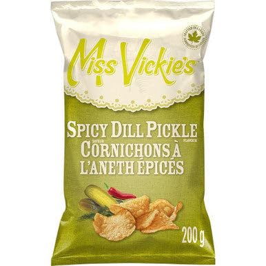 Miss Vickie's Spicy Dill Pickle Kettle Cooked Chips - Bold Flavor (Large 7 oz Bag)
