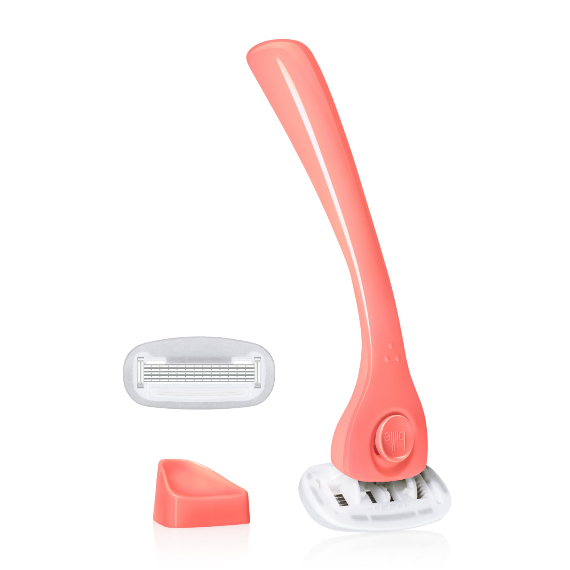 Billie Razor Starter Kit - Smooth Shave, 5-Blade Razor & Magnetic Holder (Coral)