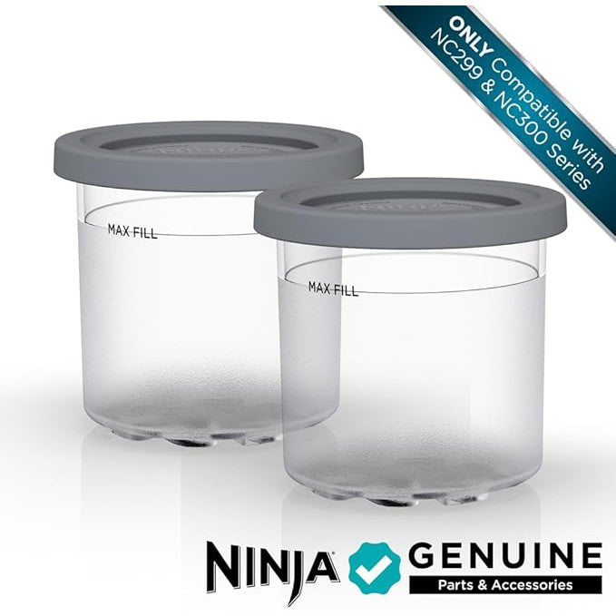 Unlock Endless Frozen Treats: Genuine Ninja Creami Pints (2-Pack) – Extra 16oz Containers for NC300 & NC299AMZ Series, BPA-Free & Dishwasher Safe!