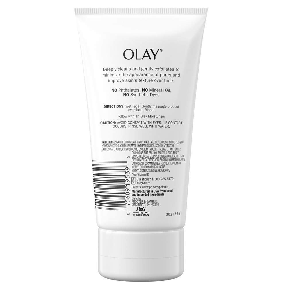 Olay Regenerist Detoxifying Pore Scrub & Gentle Foaming Face Cleanser Duo – Niacinamide & Peptides for Radiant, Pore-Refined Skin