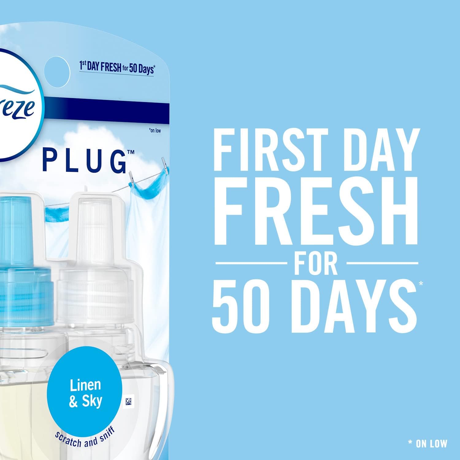 Febreze PLUG Air Freshener Refills (5 Ct, Variety Scents) – Mediterranean Lavender & Downy April Fresh, 50-Day Freshness!