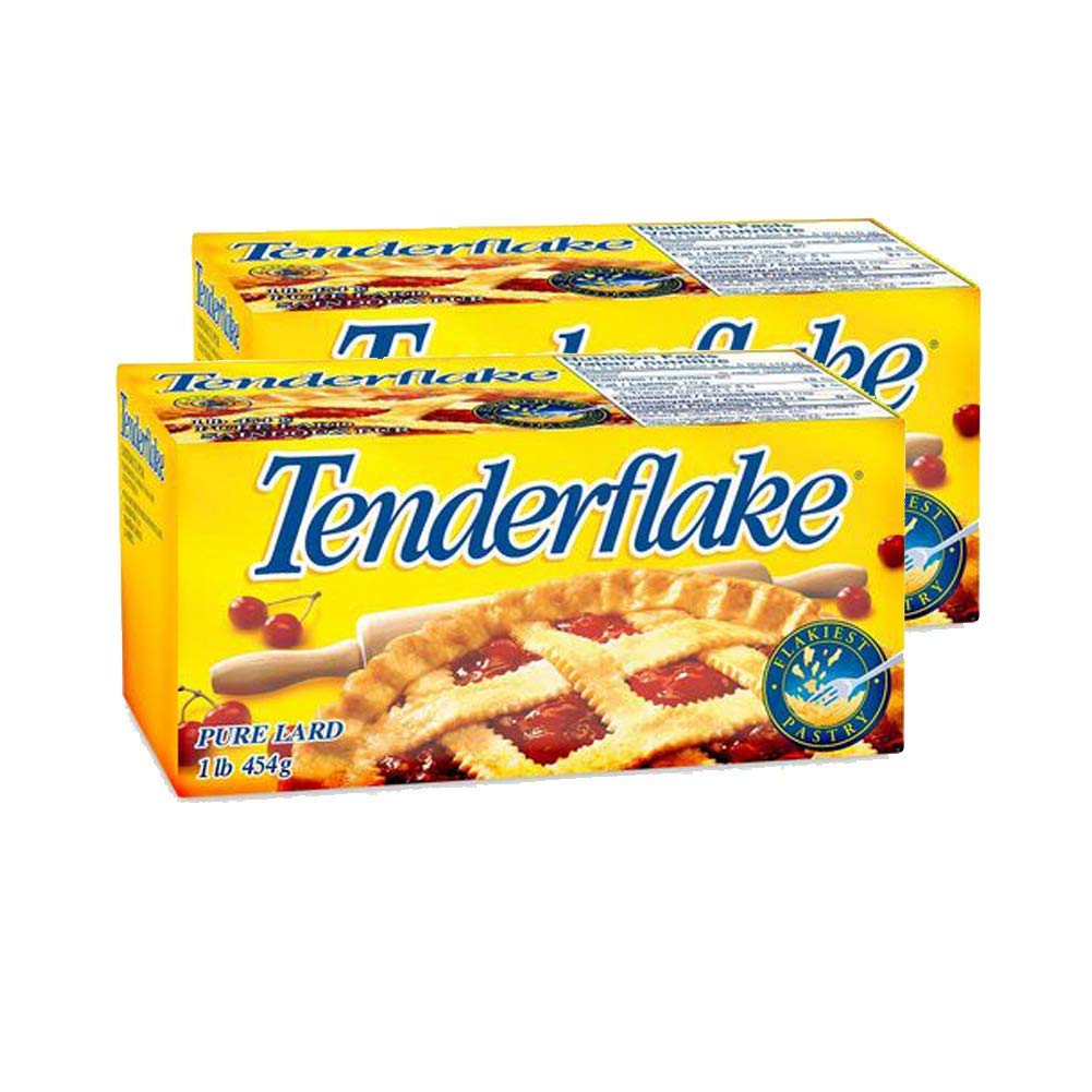 Tenderflake Pure Baker's Lard - For Flaky Pie Crusts & Pastry (1 lb Blocks, 2 Pack)