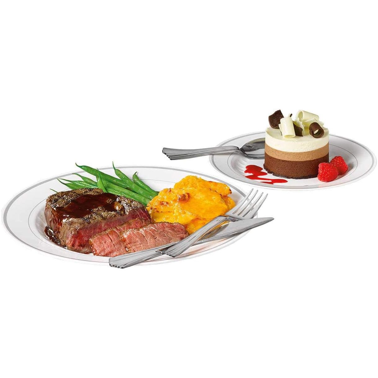 Member's Mark Heavyweight Plastic Plates Combo (48 Ct) – Elegant & Strong for Parties & Events