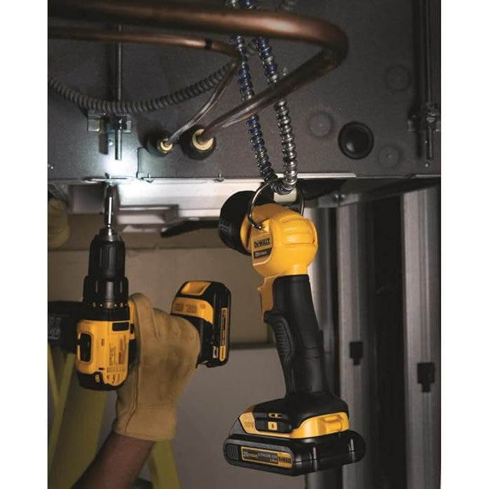 DEWALT 20V MAX LED Work Light (DCL040) - Bright 110 Lumen, Pivoting Head, Hands-Free