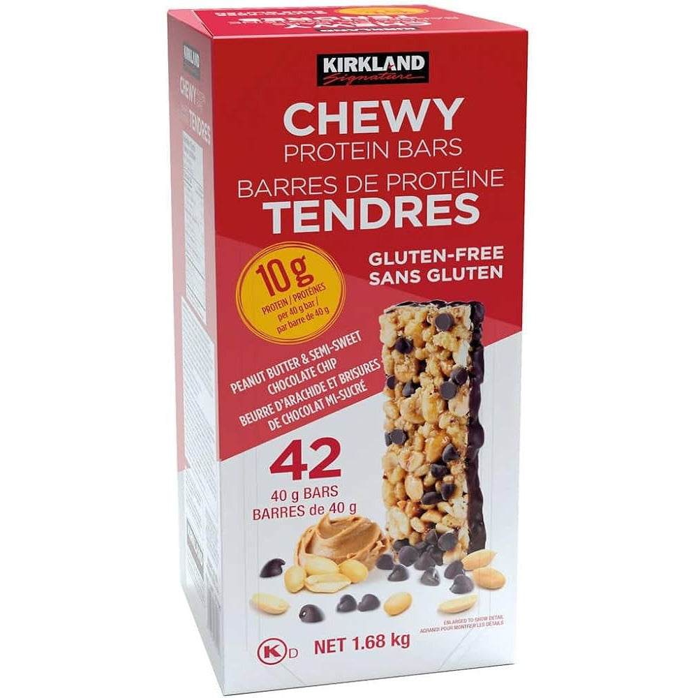 Chewy Peanut Butter Chocolate Chip Protein Bars - Fuel Your Day, Deliciously! (42 Count)