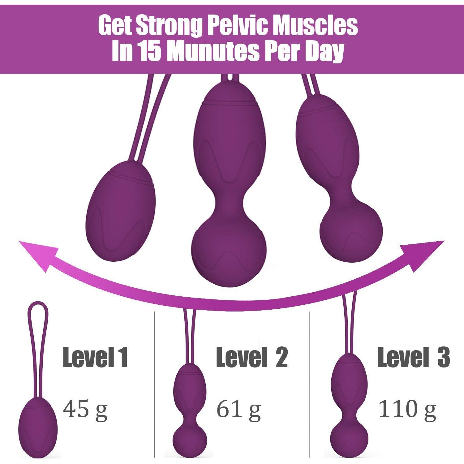 Reclaim Your Confidence: Premium Kegel Exercise Balls for Women – Pelvic Floor Strength, Bladder Control & Enhanced Intimacy (3-Stage Set, Pink)