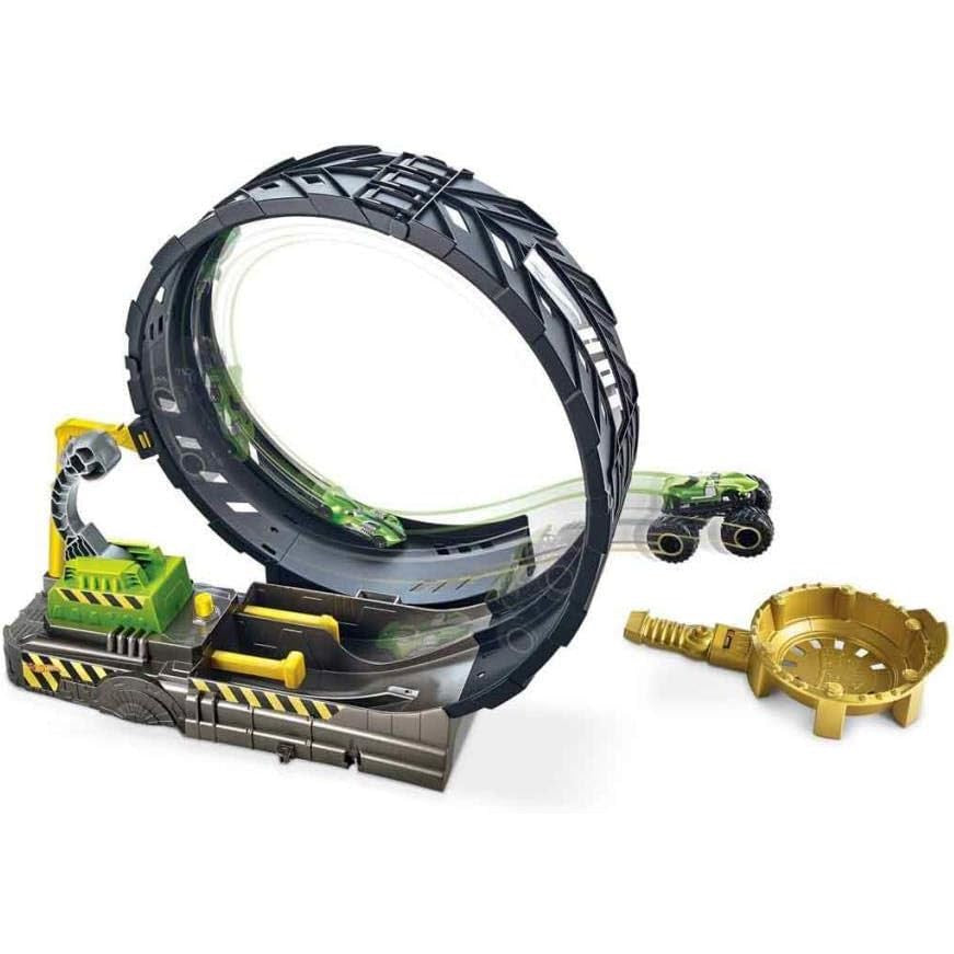 Hot Wheels Monster Trucks Epic Loop Challenge Playset – Launch, Loop & Win! Includes Truck & Car