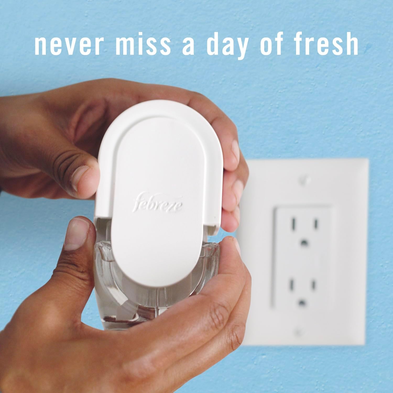 Febreze PLUG Air Freshener Refills (5 Ct, Variety Scents) – Mediterranean Lavender & Downy April Fresh, 50-Day Freshness!
