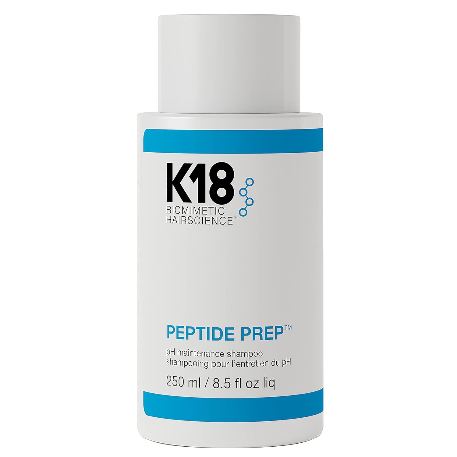 K18 Peptide Prep pH Maintenance Shampoo (8.5 oz) – Color-Safe, Damage Repair & Optimized Cleanse for Healthy Hair