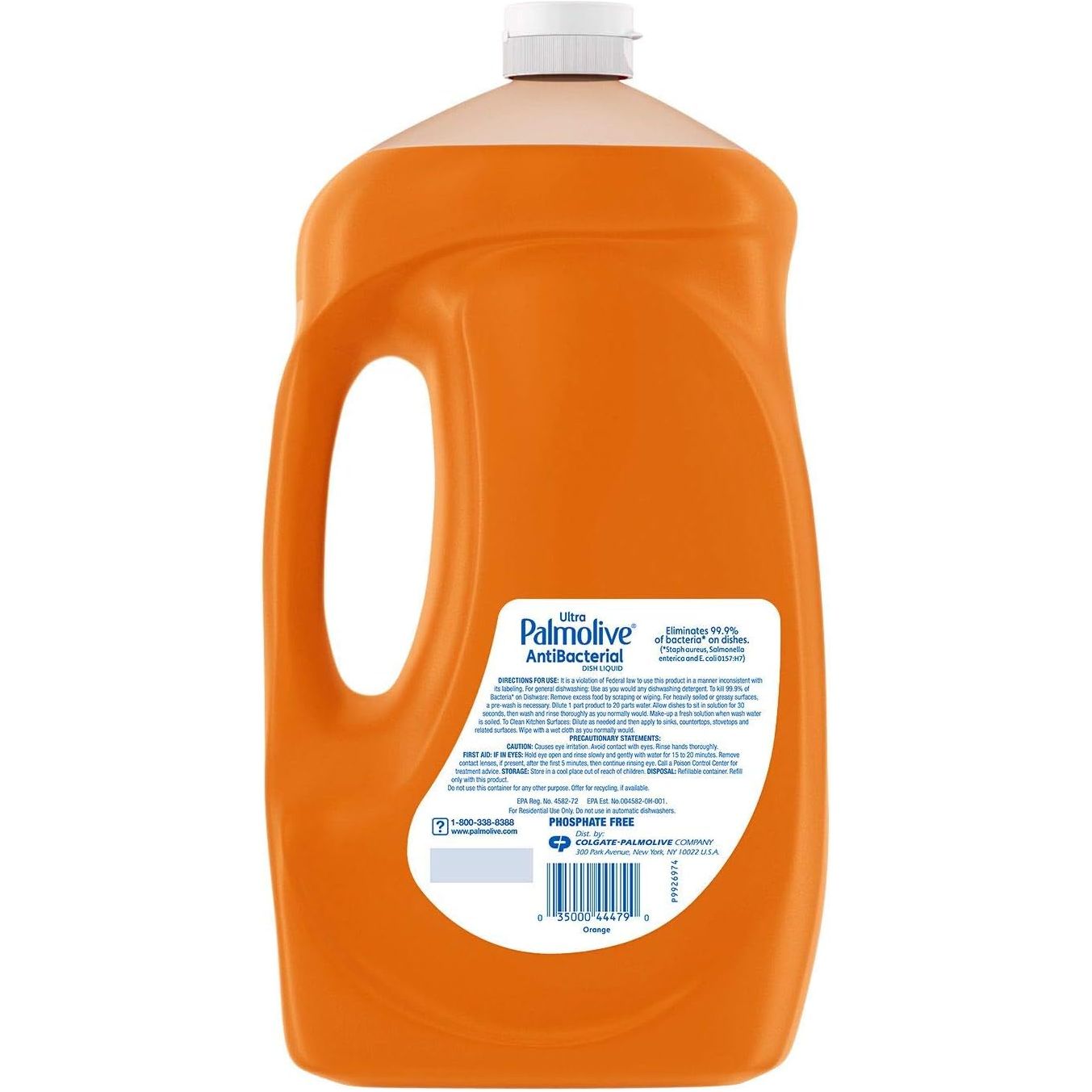 Palmolive Ultra Antibacterial Dish Soap, Orange Scent (102 fl oz) – Kills 99.9% of Bacteria, Tough on Grease