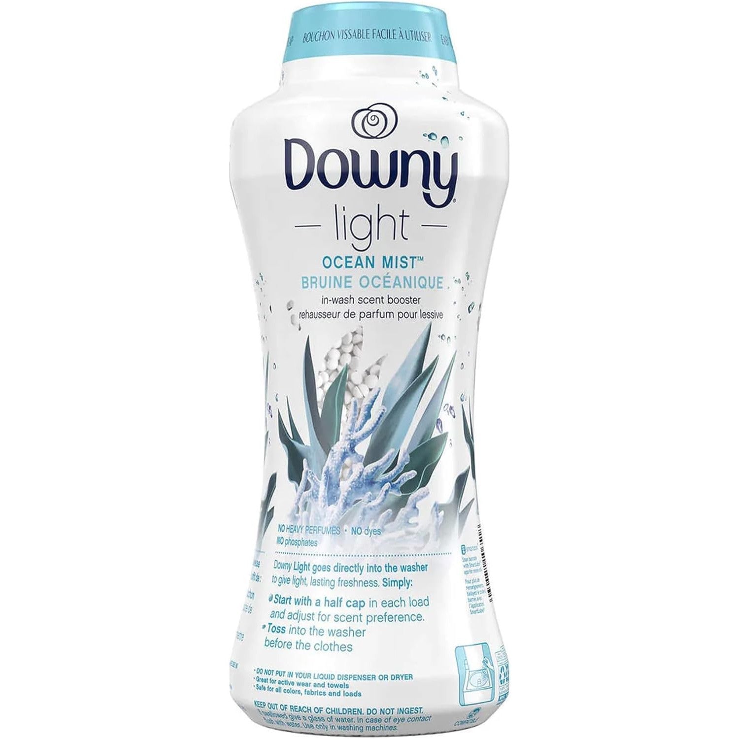 Downy Light In-Wash Scent Booster Beads (Ocean Mist, 34oz) – 4X Longer-Lasting Freshness for Laundry!