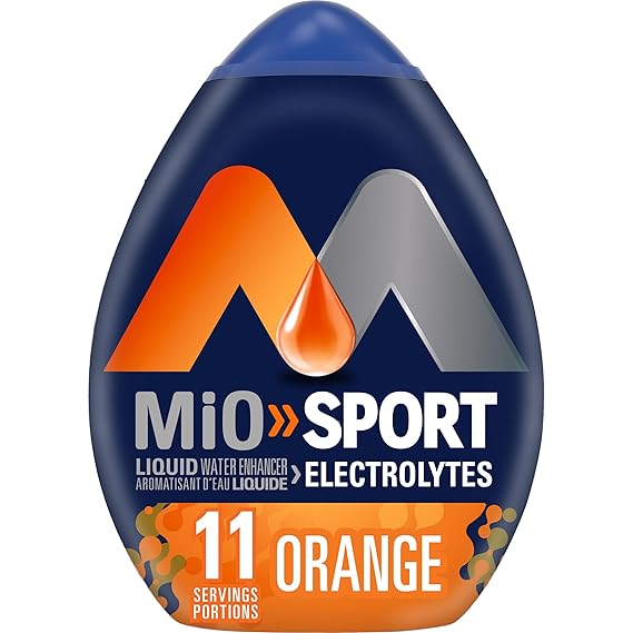 MiO Sport Orange Liquid Water Enhancer (1.6oz) - Electrolytes & B Vitamins, Zero Calorie Hydration Boost