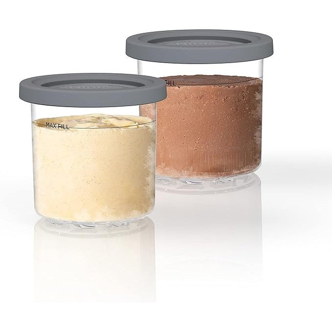 Unlock Endless Frozen Treats: Genuine Ninja Creami Pints (2-Pack) – Extra 16oz Containers for NC300 & NC299AMZ Series, BPA-Free & Dishwasher Safe!