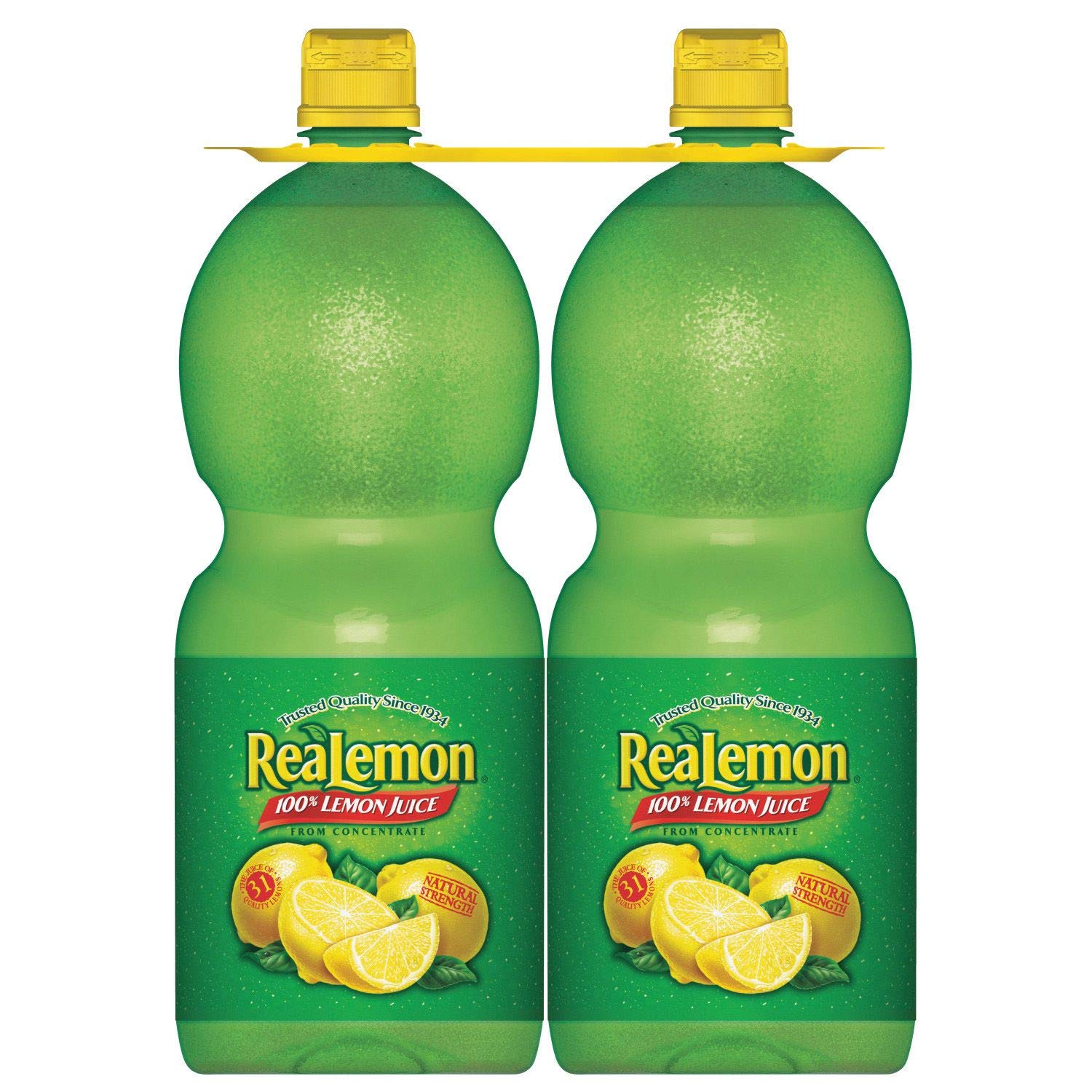 ReaLemon 100% Lemon Juice (2-Pack, 48 fl oz Bottles) – Real Lemon Taste, Ultimate Convenience for Cooking & Drinks!