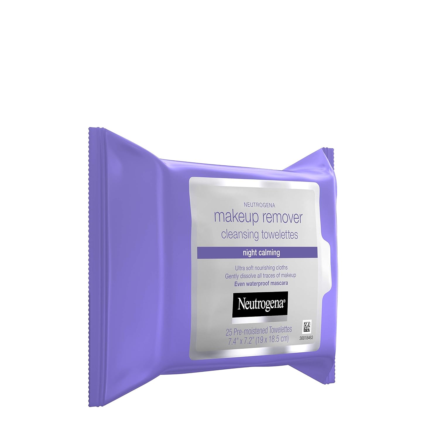 Neutrogena Night Calming Makeup Remover Wipes, 25 Ct (5-Pack Bundle) - Gentle Cleansing Towelettes for Face & Eyes, Plant-Based & Compostable