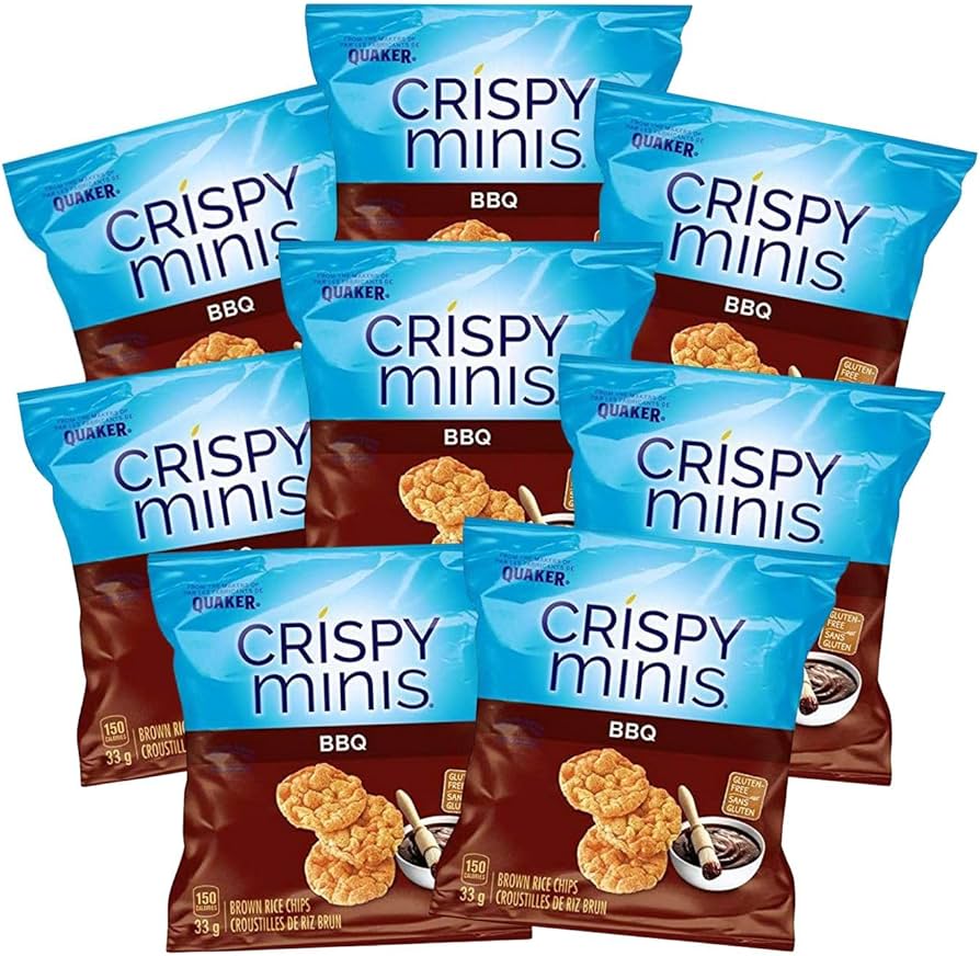 Quaker Crispy Minis BBQ Rice Chips 33g (Pack of 4) – Smoky