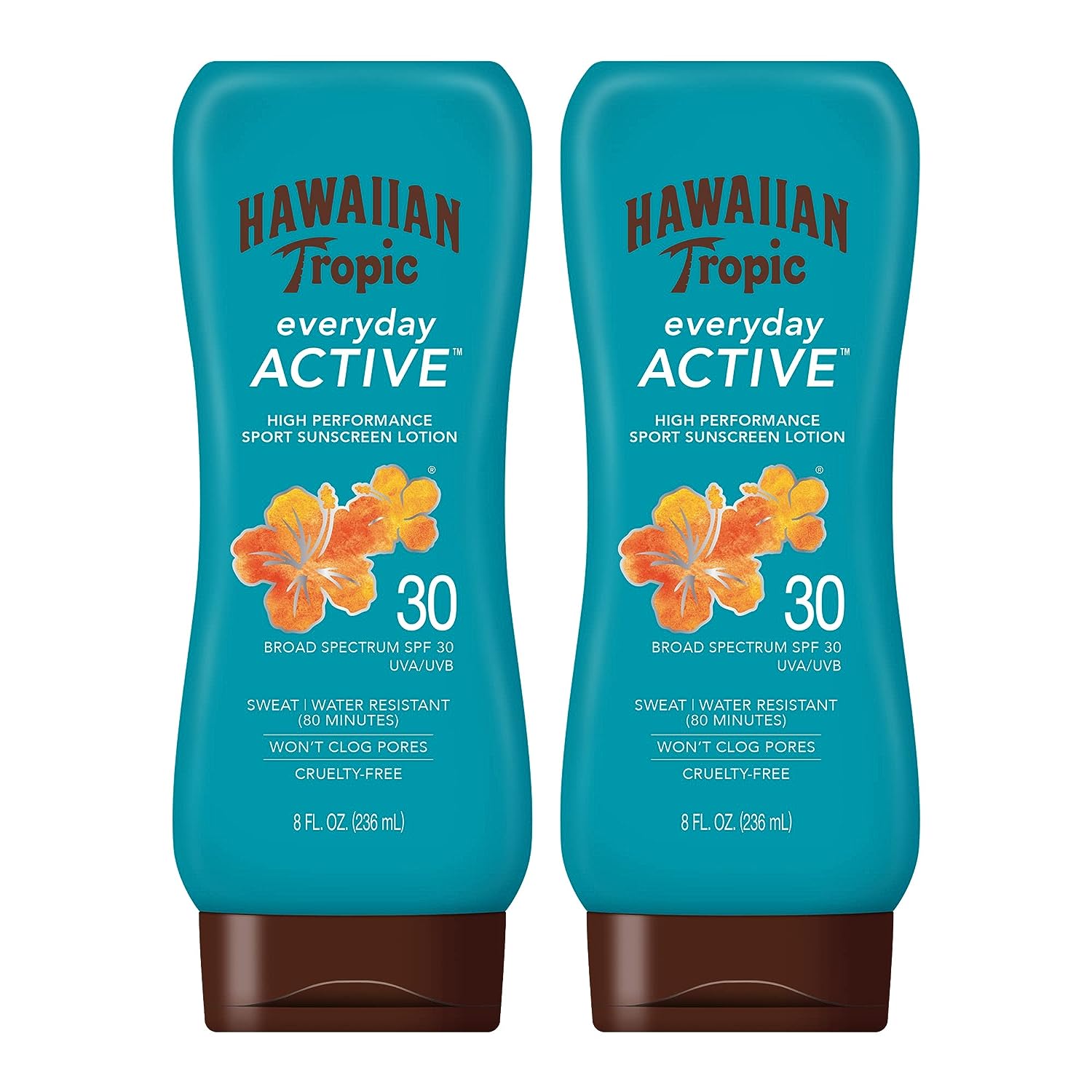 Hawaiian Tropic Sunscreen SPF 30, Sunblock, Oxybenzone Free Sunscreen, Broad Spectrum Sunscreen Pack, 8oz each