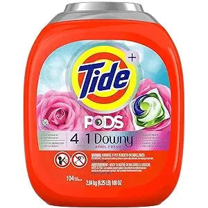 Tide PODS Laundry Detergent Pacs (104 Ct, April Fresh) - Powerful Clean, Stain Removal & Lasting Freshness