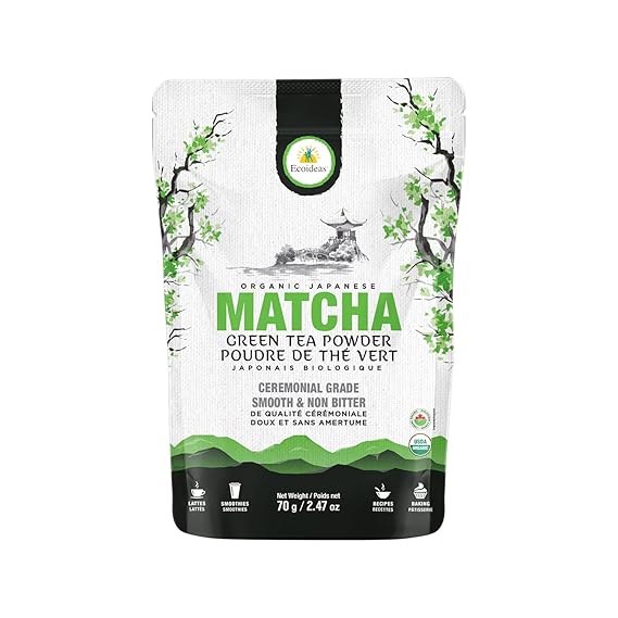 ECOIDEAS Organic Matcha Green Tea Powder, 70 GR  (PACK 2)