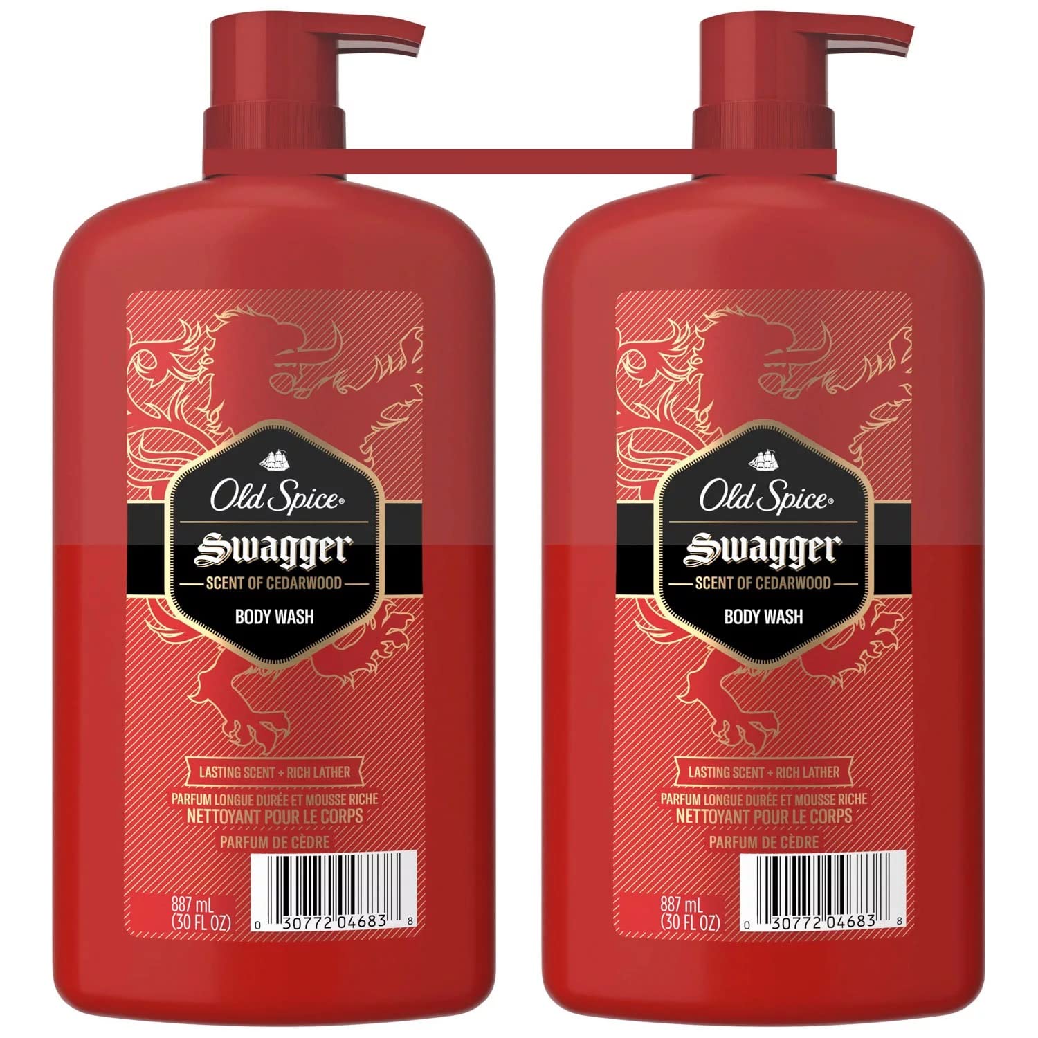 Old Spice Swagger Body Wash for Men, Cedarwood Scent, 33.4 fl oz (2 Pack) – Long-Lasting Freshness & Deep Clean