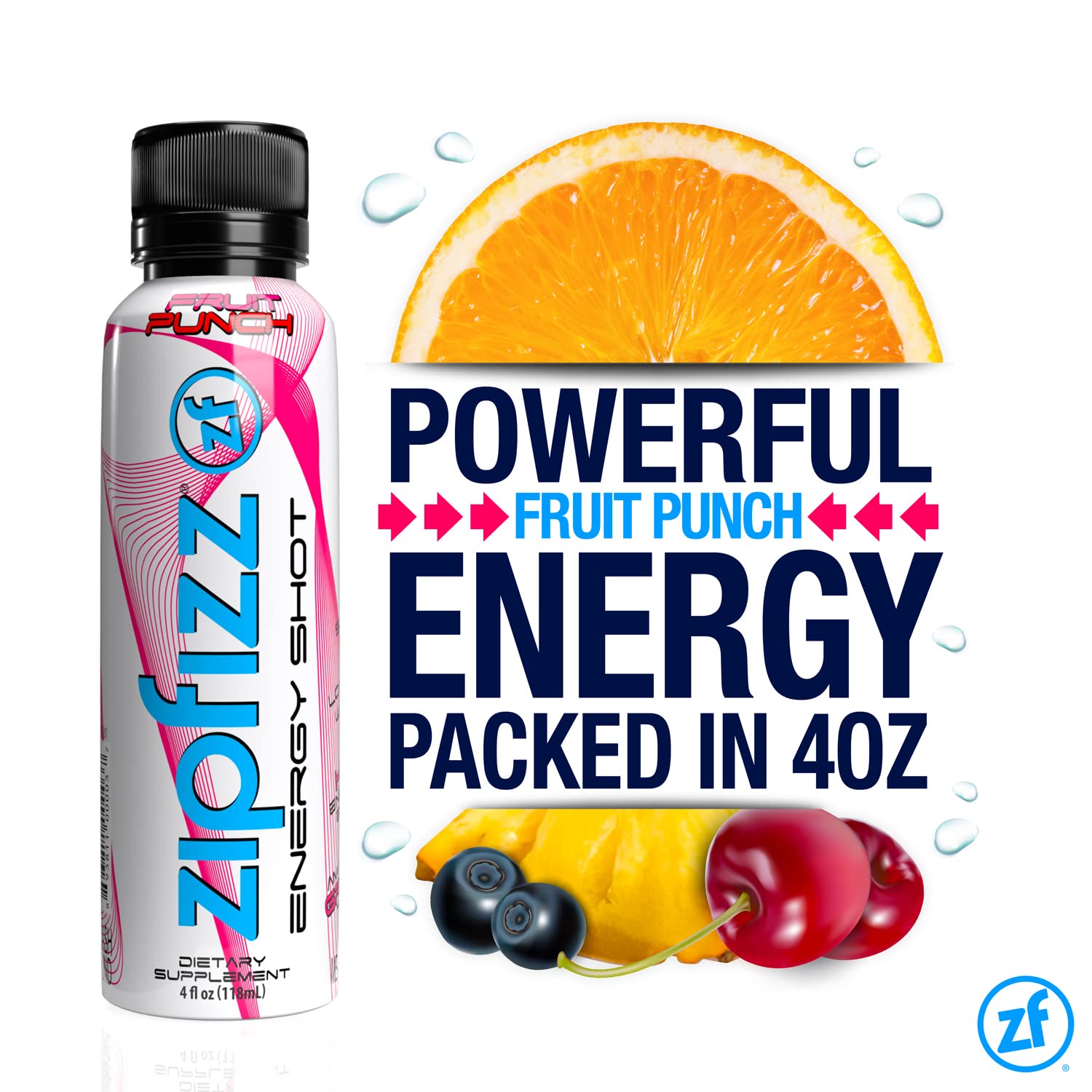 Zipfizz Liquid Energy Shot (Fruit Punch, 24 Pack) – Instant Energy, Vitamins & Electrolytes, Low Calorie!