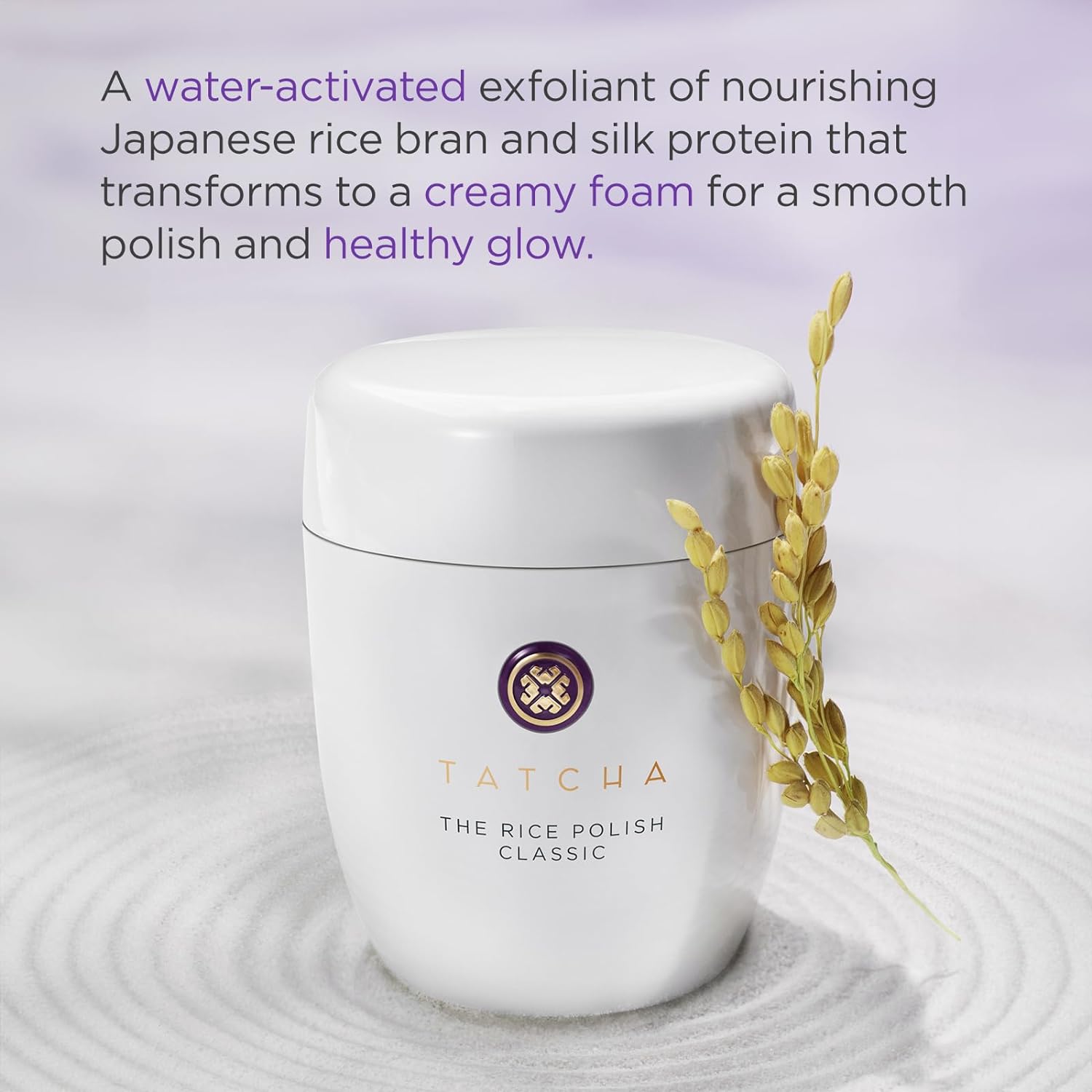 Tatcha The Rice Polish: Classic (2.1 oz) – Gentle Foaming Enzyme Exfoliator for Smooth, Glowing Skin