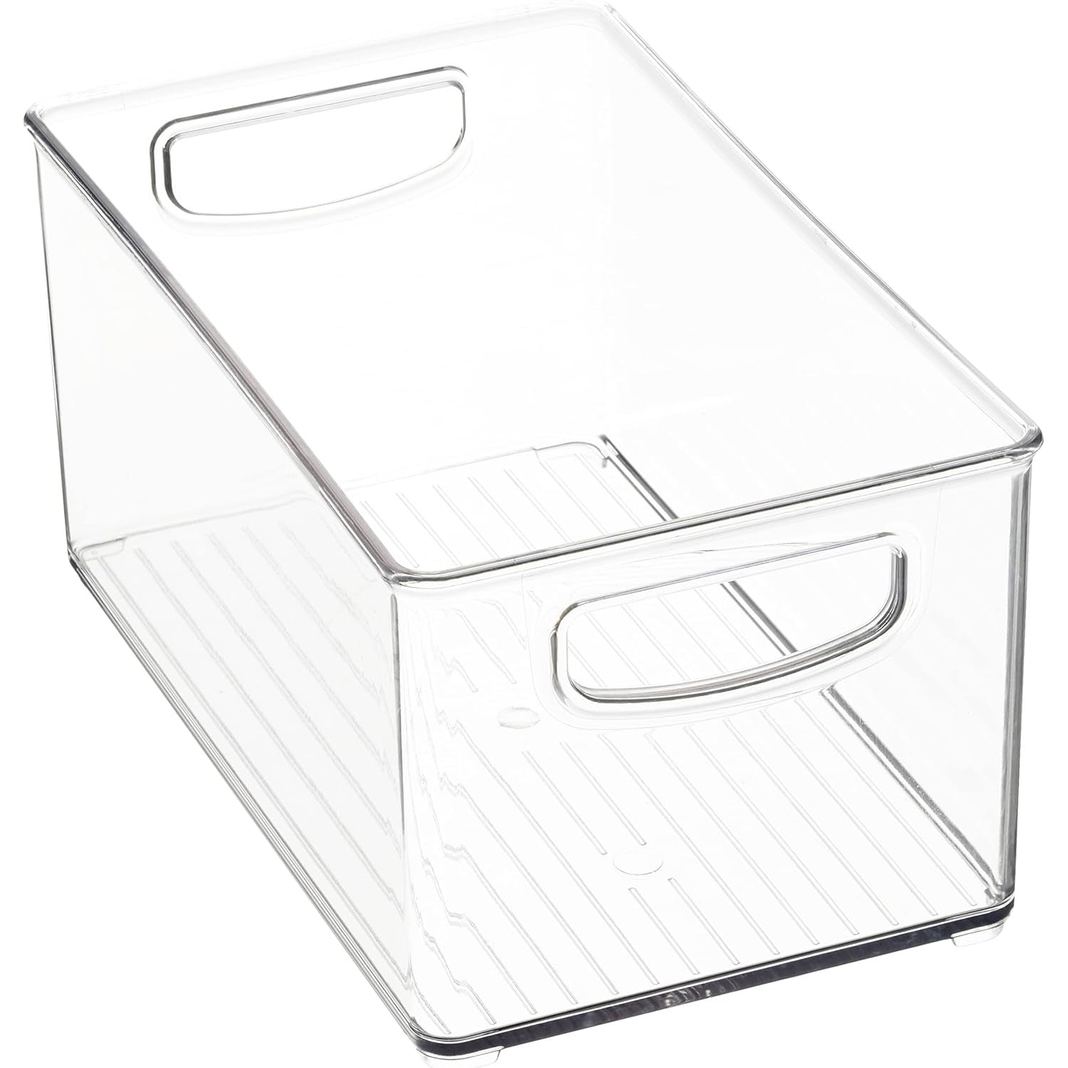 Transform Your Kitchen: iDesign 6-Piece Clear Stackable Storage Bins – Pantry & Fridge Organizer Set, Eco-Friendly Recycled Plastic