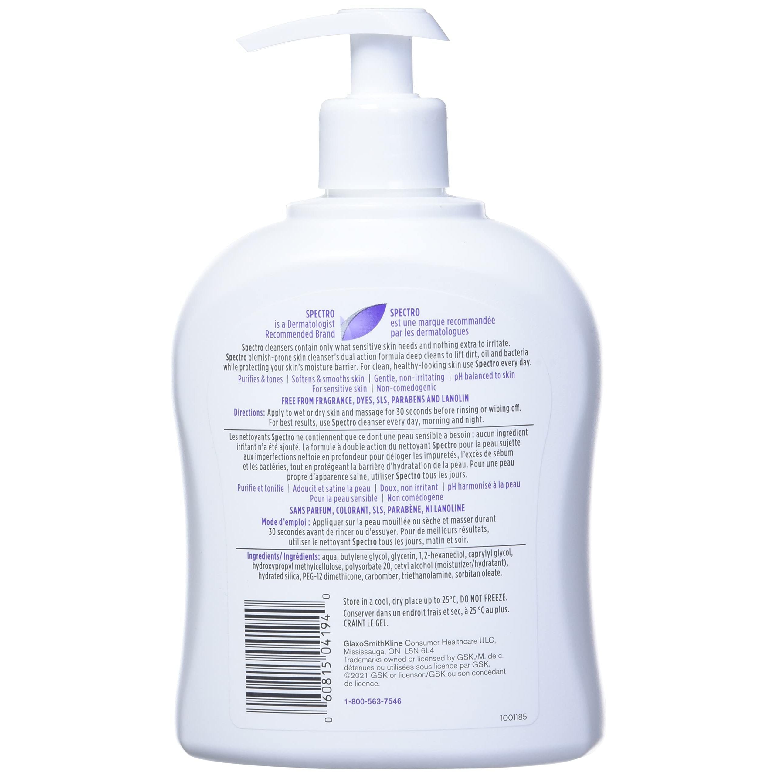 Spectro Jel Cleanser 500ml (17 Fl.oz.) Pump (For Blemish Prone Skin (Fragrance Free))