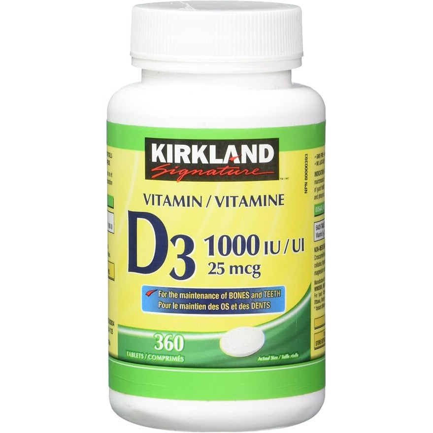 Kirkland Signature Vitamin D3 1000 IU, 360 Tablets