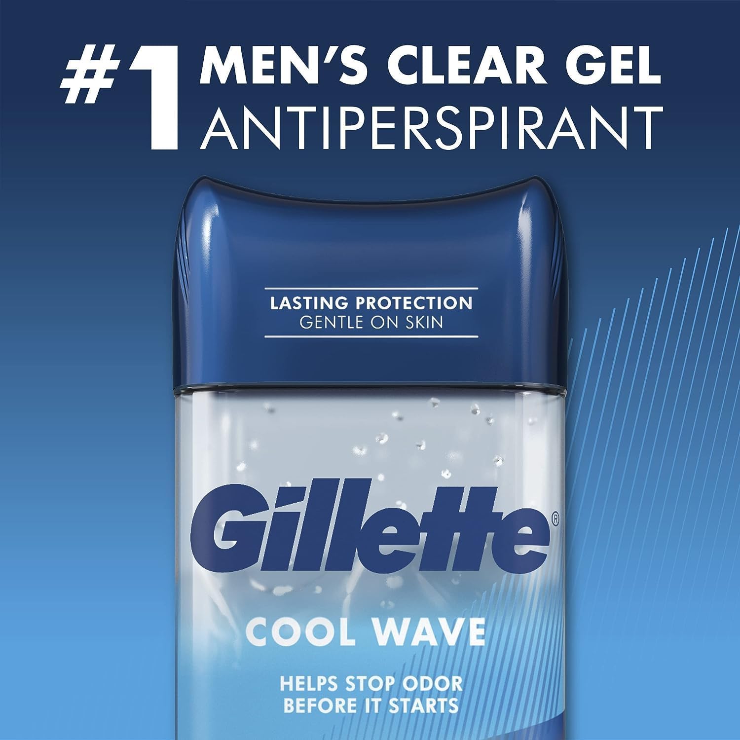 Gillette Cool Wave Clear Gel Antiperspirant Deodorant for Men (3.8 oz, 5 Pack) – 72-Hr Sweat Protection, No White Marks, Dri-Tech
