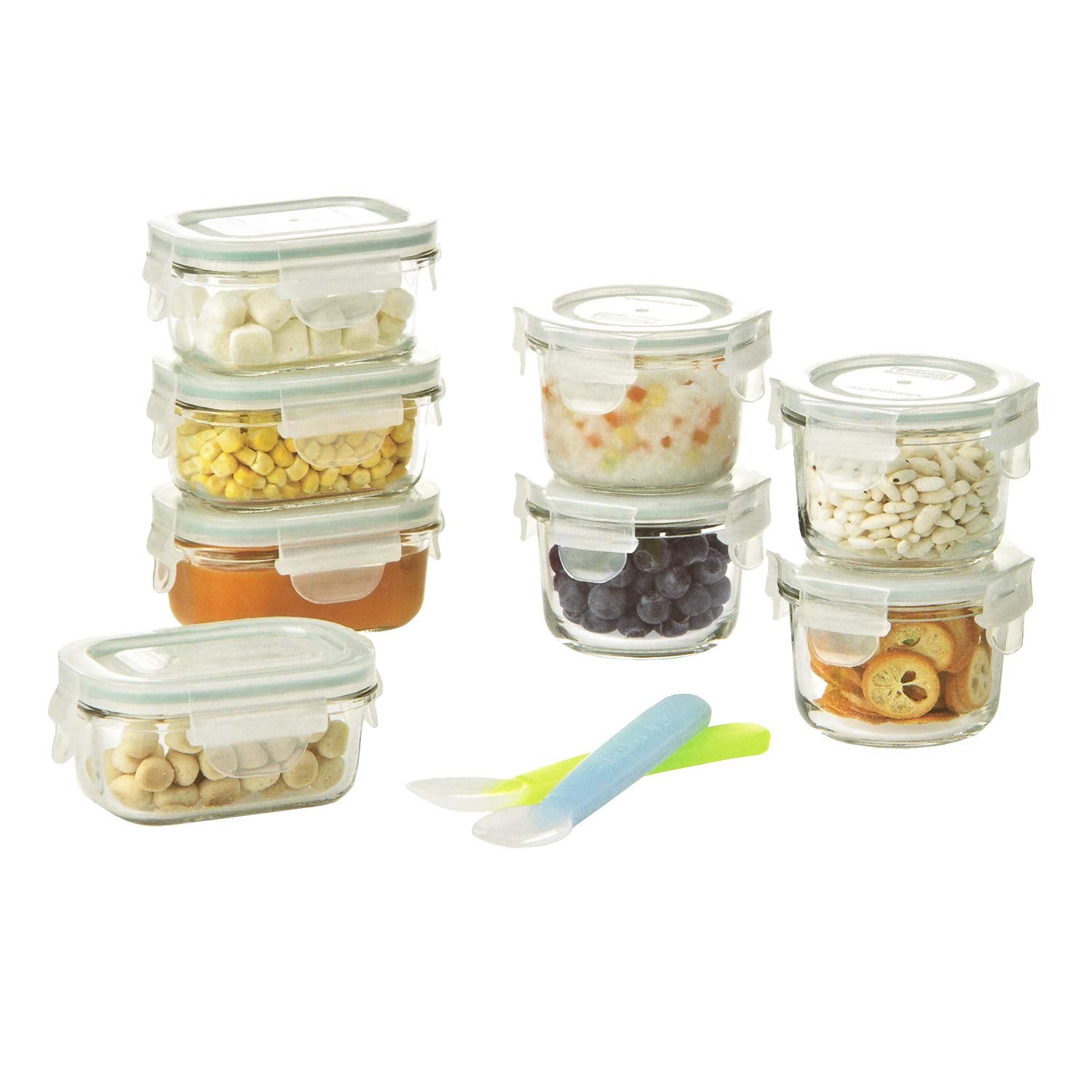 Glasslock 18pc Baby Food Storage Container Set – BPA-Free Glass, Leak-Proof Lids & Spoons – Safe & Easy Meal Prep!