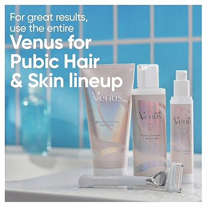 Gillette Venus Pubic Hair & Skin Kit: Smooth Shave, Irritation Defense - Razor, 2 Refills, Cleanser/Gel & Serum