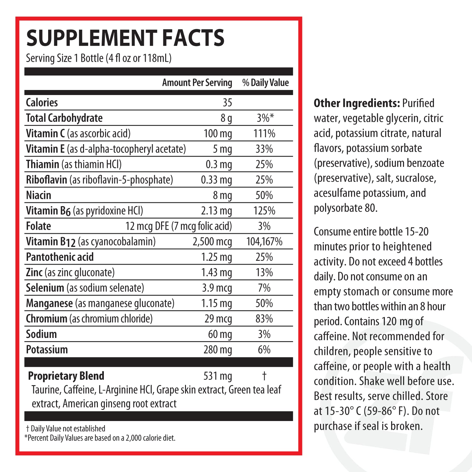 Zipfizz Liquid Energy Shot (Fruit Punch, 24 Pack) – Instant Energy, Vitamins & Electrolytes, Low Calorie!