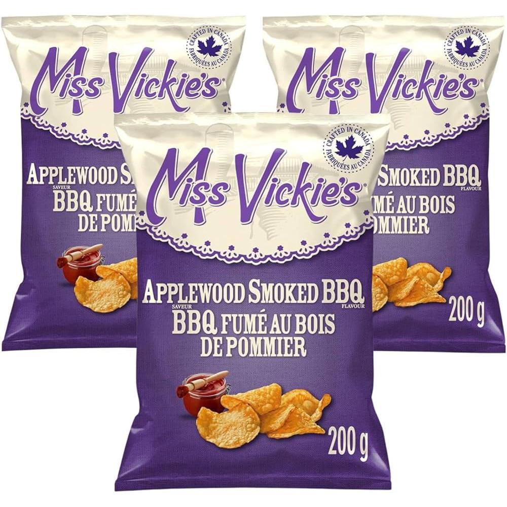 Miss Vickie's Applewood Smoked BBQ Kettle Cooked Potato Chips - Smoky & Sweet (200g / ~7oz Bag)