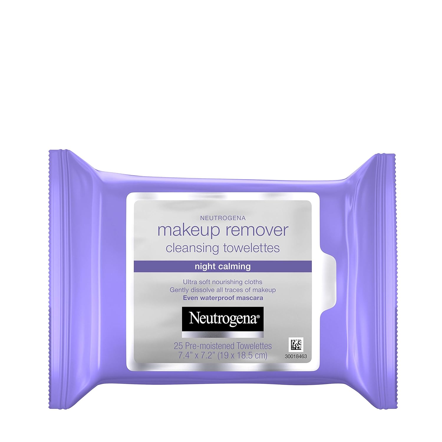 Neutrogena Night Calming Makeup Remover Wipes, 25 Ct (5-Pack Bundle) - Gentle Cleansing Towelettes for Face & Eyes, Plant-Based & Compostable