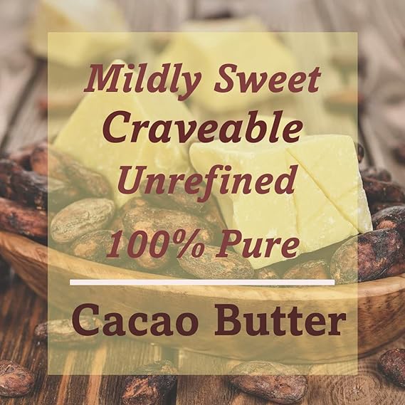Ecoideas Org. Raw Cacao Butter, 8 OZ BAG - Organic, Non-GMO, Fair Trade, Gluten Free, Vegan, Plant Based Healthy Fat
