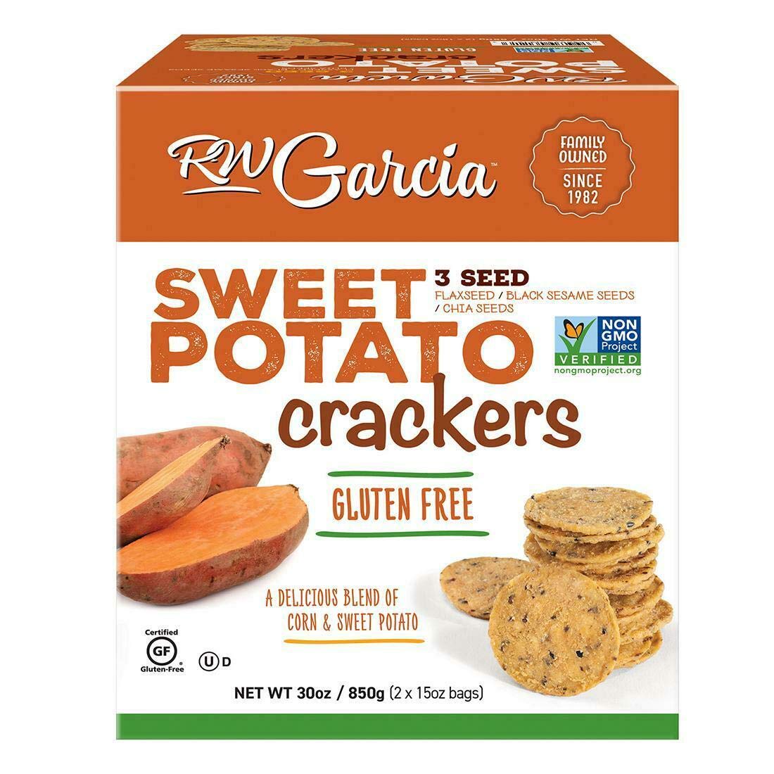 RW Garcia Organic Sweet Potato Cracker, 15 Ounce