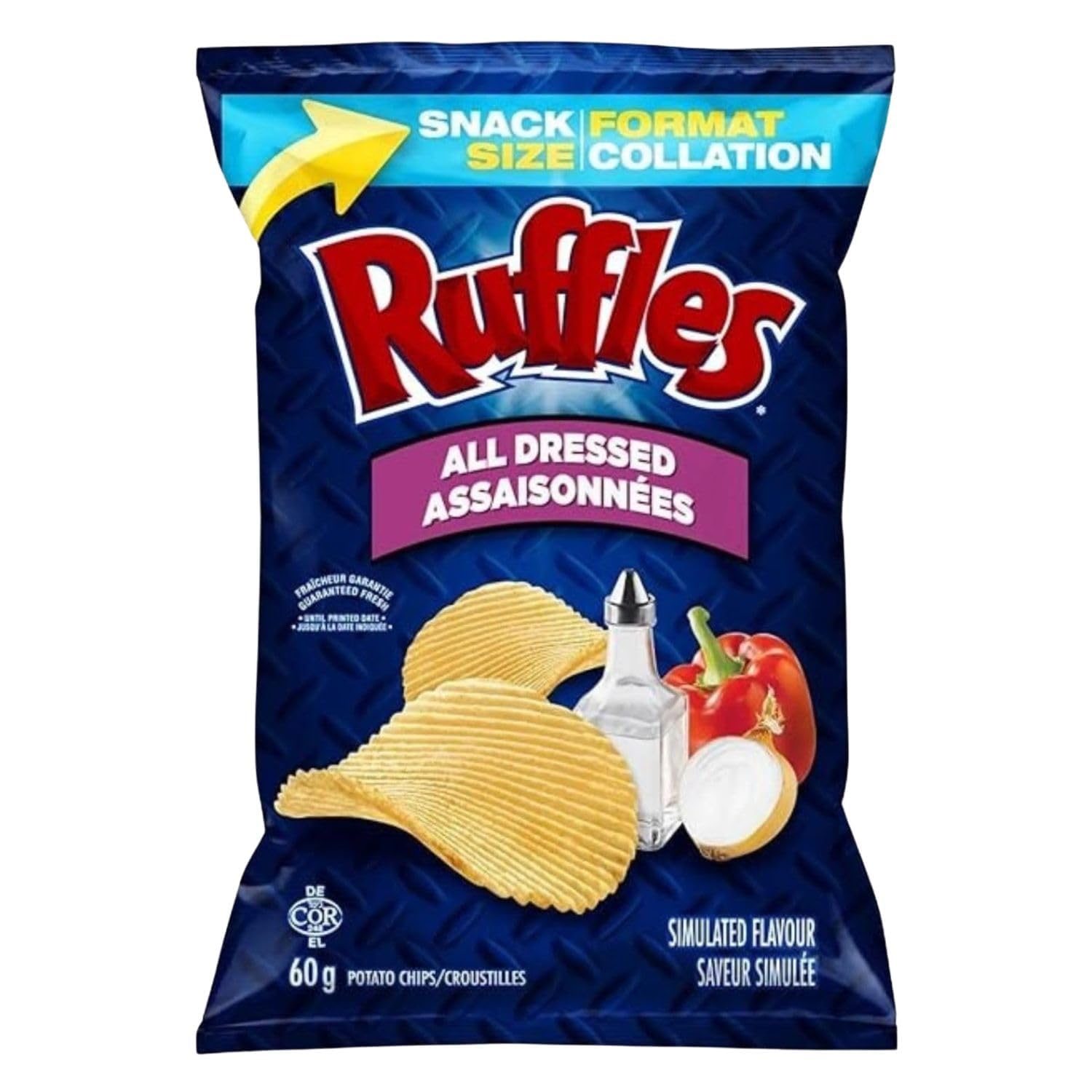 Ruffles All Dressed Potato Chips: The Legendary Sweet, Salty & Savory Snack (4-Pack, 2.1 oz Bags)