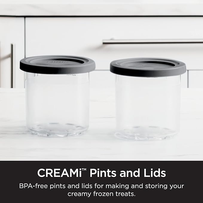 Unlock Endless Frozen Treats: Genuine Ninja Creami Pints (2-Pack) – Extra 16oz Containers for NC300 & NC299AMZ Series, BPA-Free & Dishwasher Safe!
