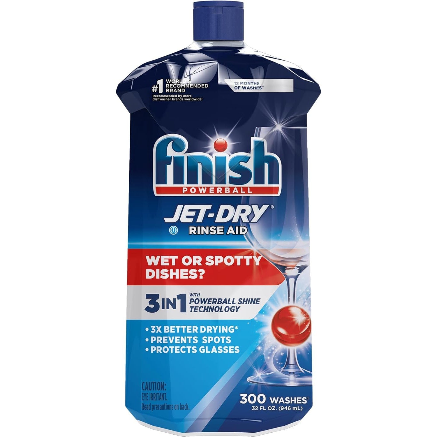 Finish Jet-Dry Ultra Rinse Aid (32oz) – Spotless, Film-Free & Brilliantly Dry Dishes, Every Time!