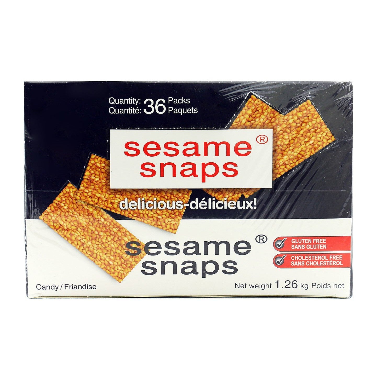 Sesame Snaps Crunchy Snack Bars – 36 Pack (1.26kg) – Gluten-Free, Vegan, Healthy Energy Treats