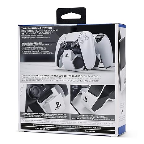 PowerA Twin Charging Station for PS5 DualSense Controllers – Always Charged, Always Ready to Play!