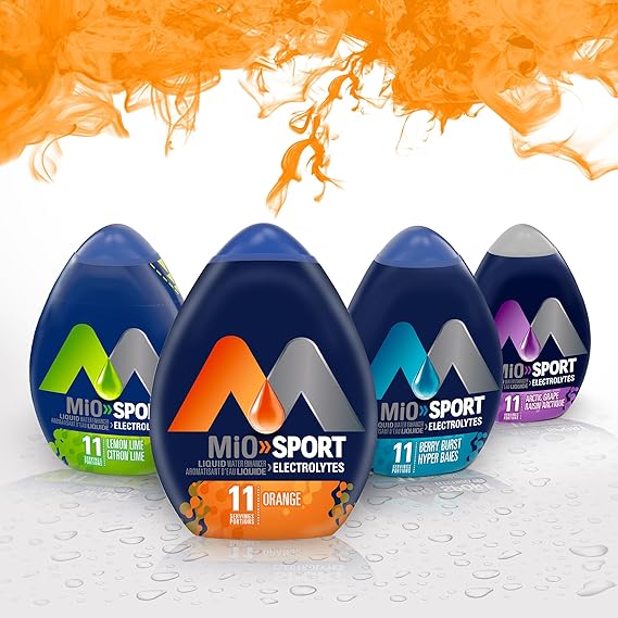 MiO Sport Orange Liquid Water Enhancer (1.6oz) - Electrolytes & B Vitamins, Zero Calorie Hydration Boost