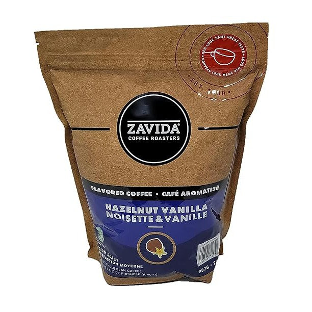 Zavida Hazelnut Vanilla Whole Bean Coffee, 907g/32 oz,