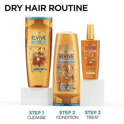 L'Oréal Paris Elvive Extraordinary Oil Shampoo (28oz) - Nourishing Hydration for Dry, Dull Hair with Camellia Oil