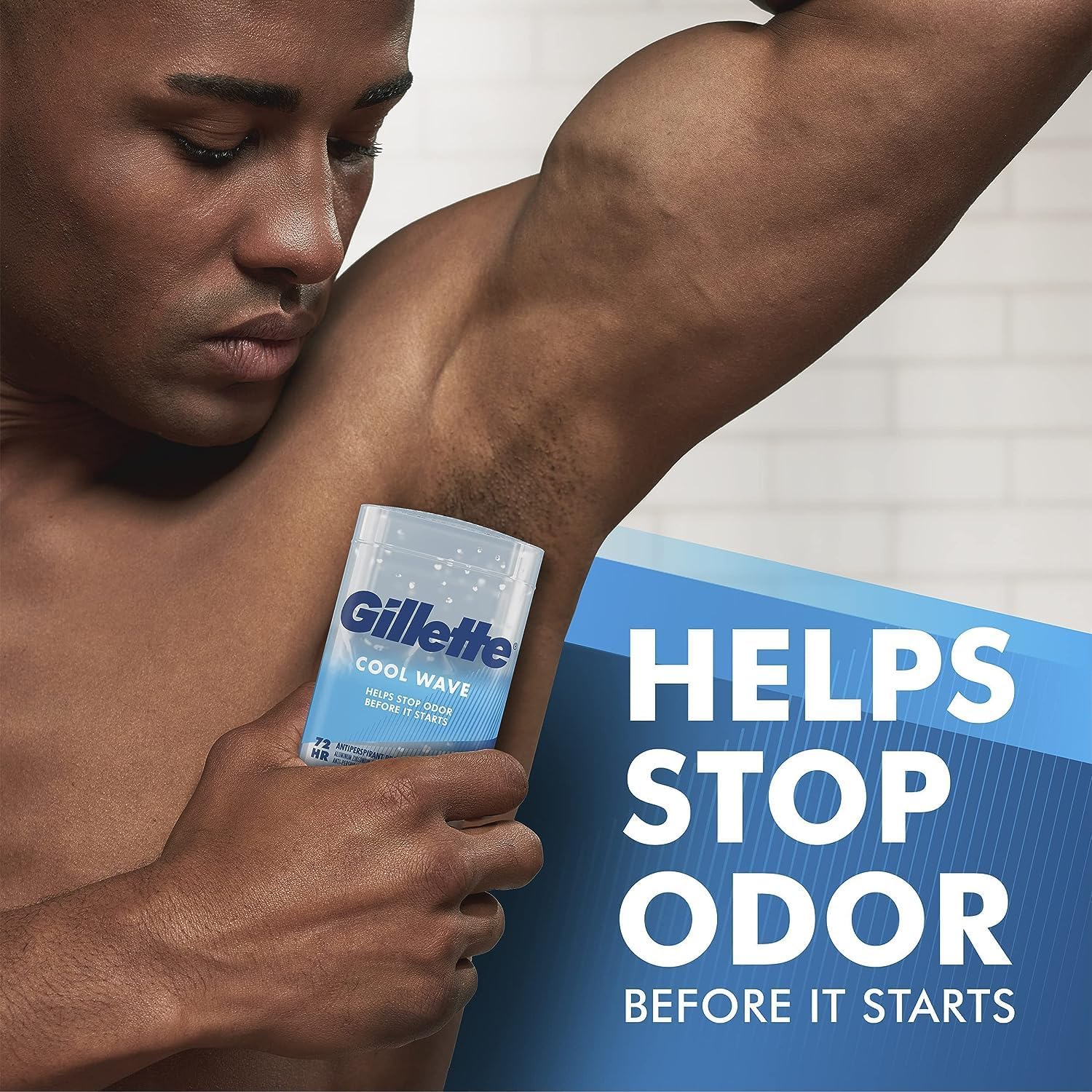Gillette Cool Wave Clear Gel Antiperspirant Deodorant for Men (3.8 oz, 5 Pack) – 72-Hr Sweat Protection, No White Marks, Dri-Tech